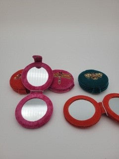 Hand beaded compact mirror