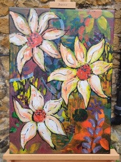 Original mixed media - 'Layered Pink'