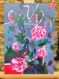 Original mixed media - 'Script and Blue 1'