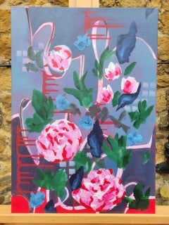 Original mixed media - 'Script and Blue 2'