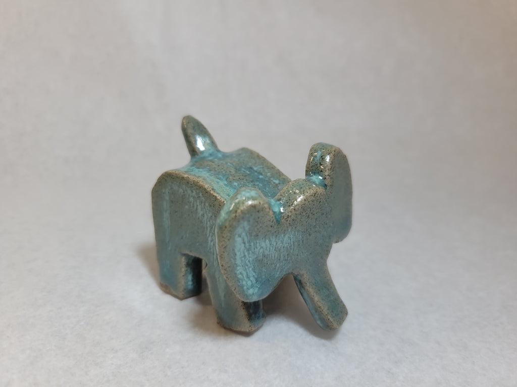 Ceramic Elephant - Light blue glaze