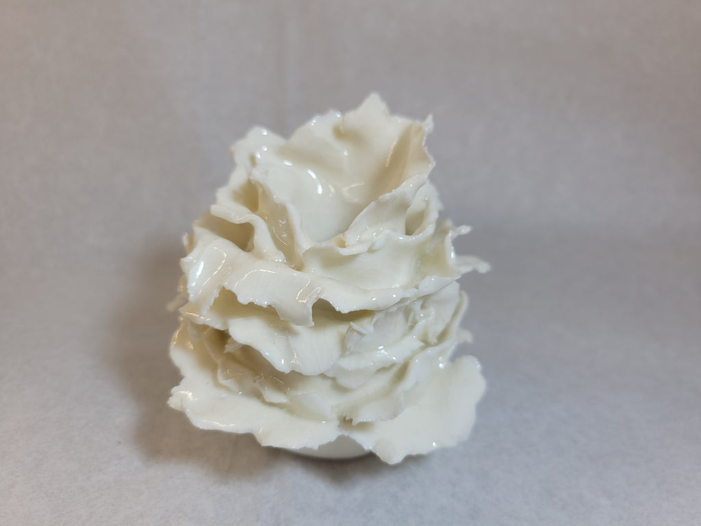 Candle Holder Cabbage - Tall - White