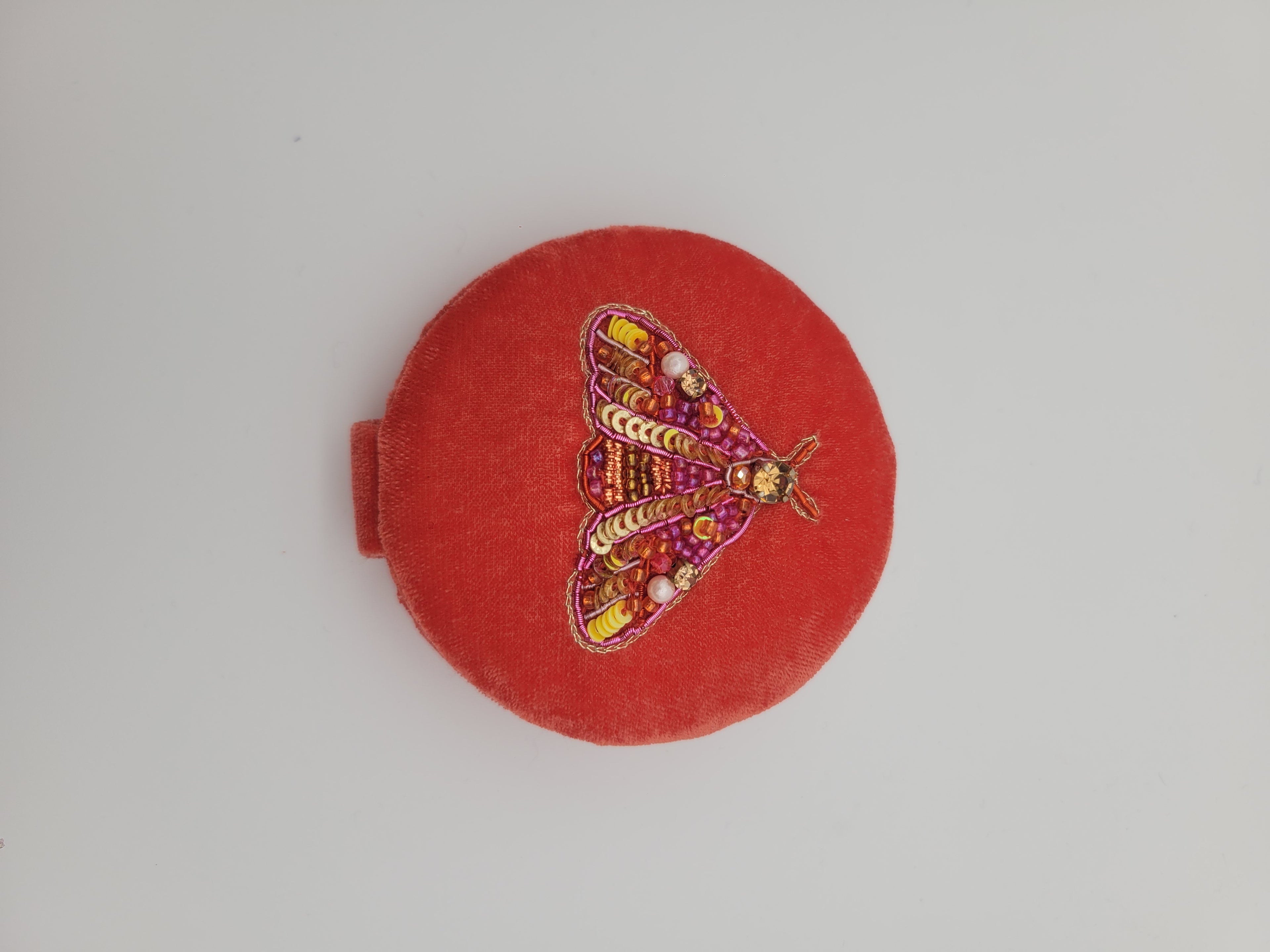 Hand beaded compact mirror