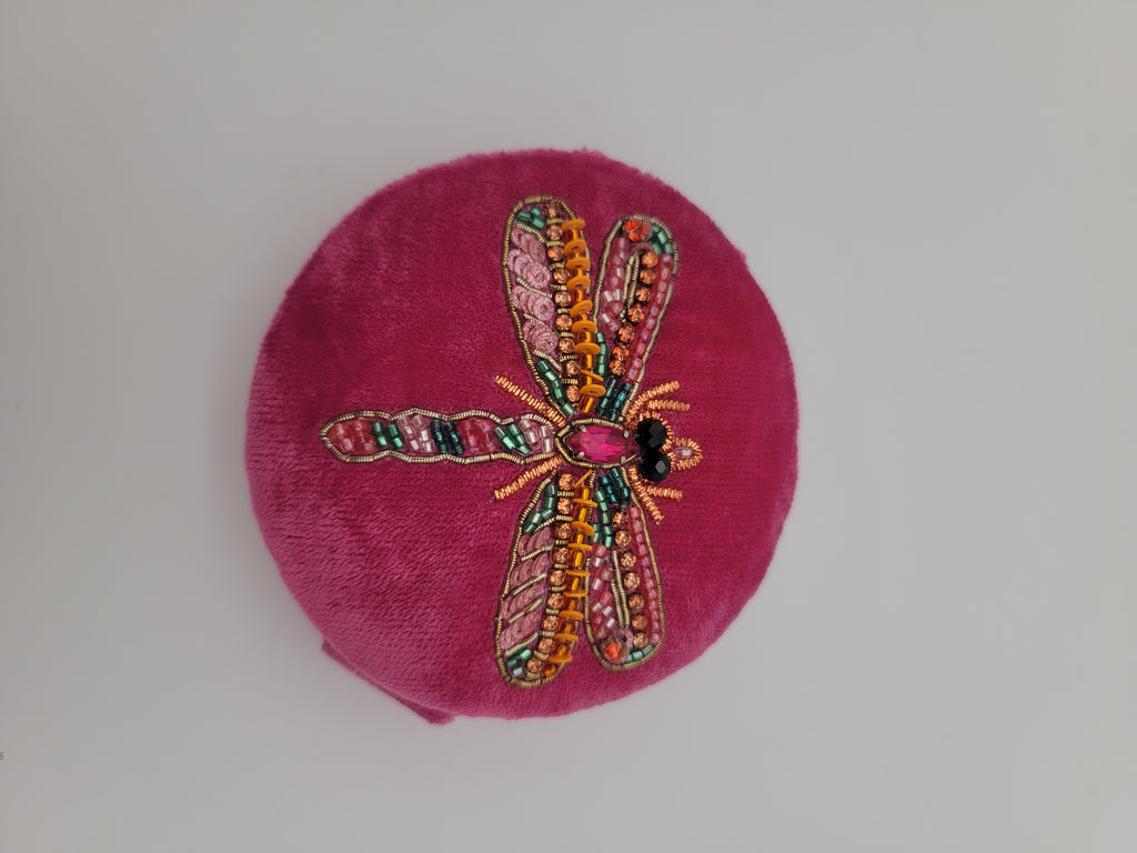 Hand beaded compact mirror