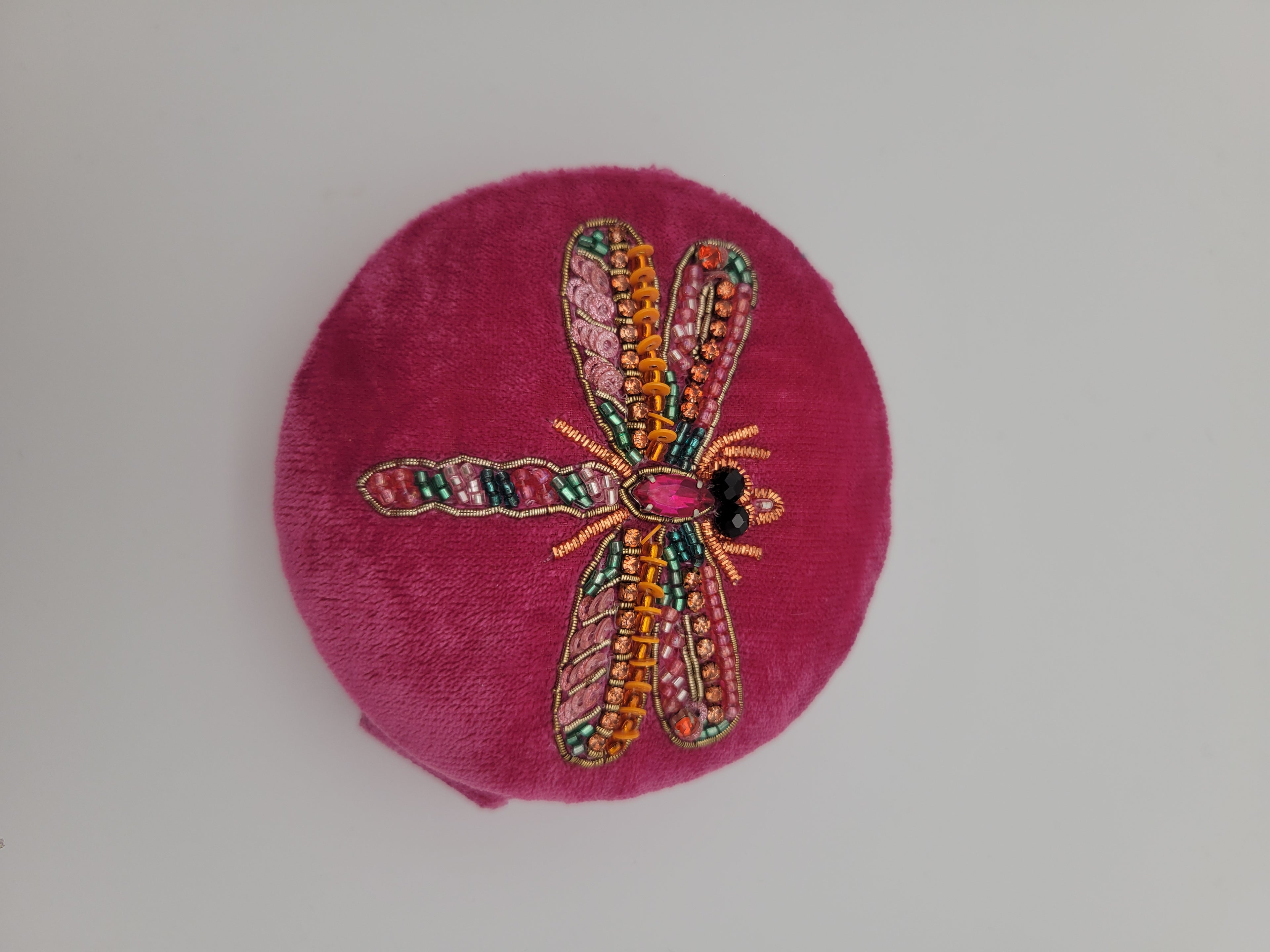 Hand beaded compact mirror