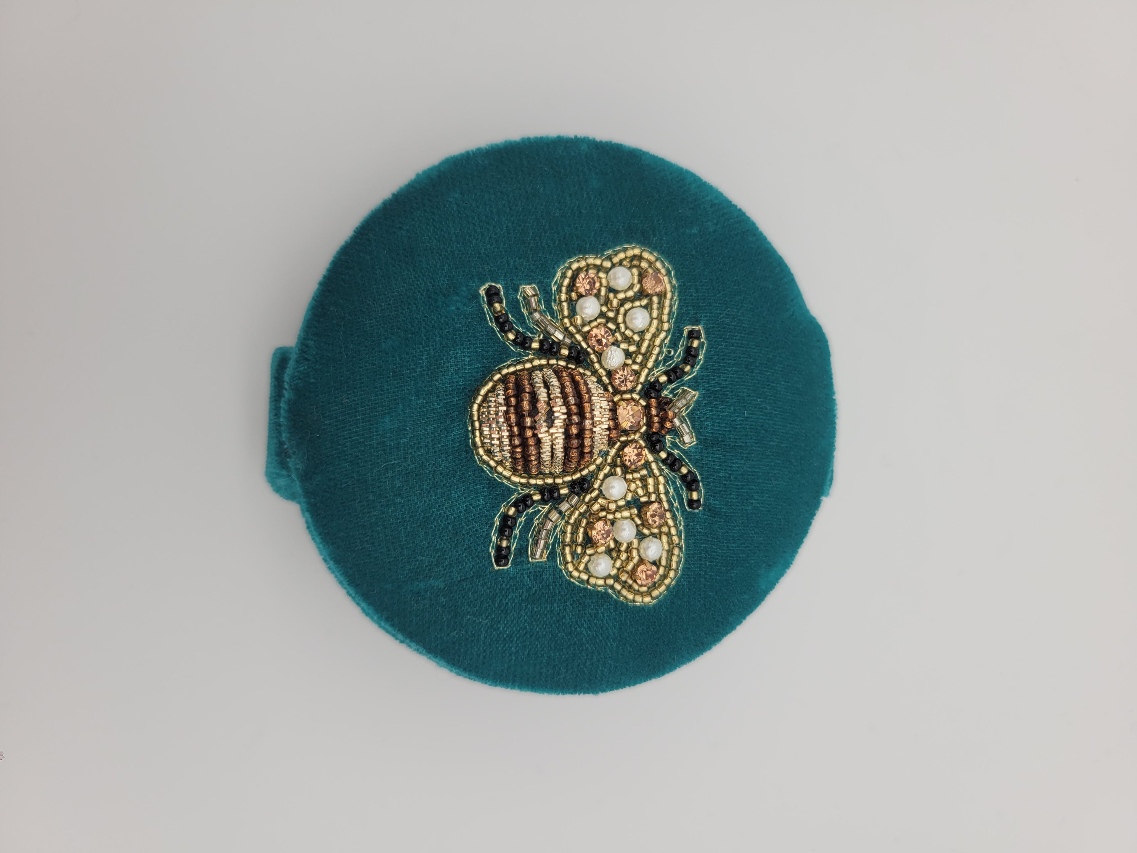 Hand beaded compact mirror