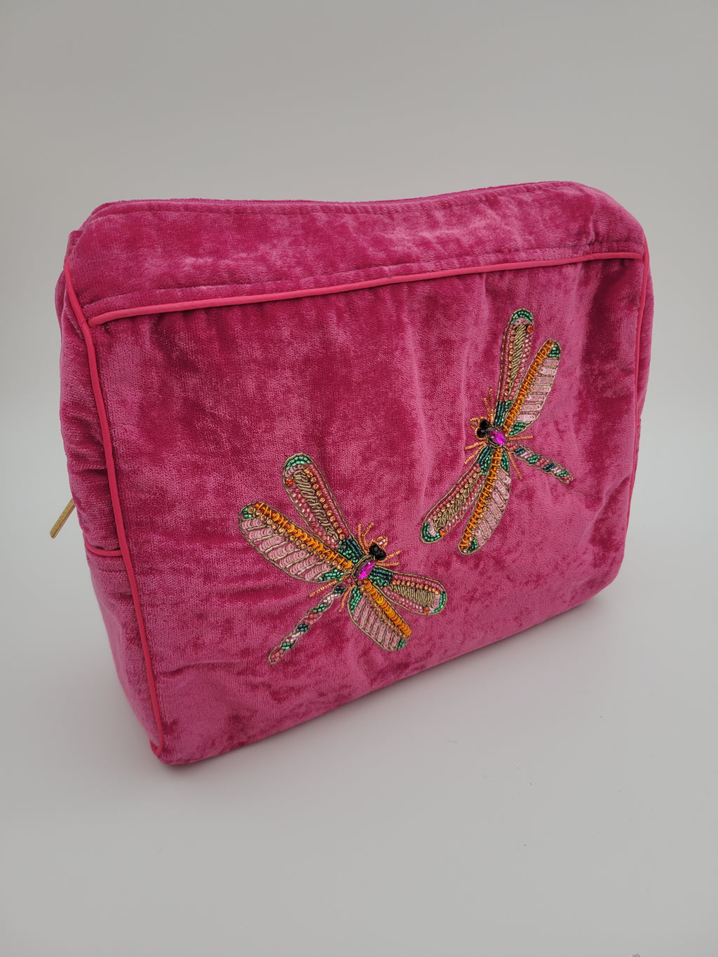 Hand beaded velvet wash bags