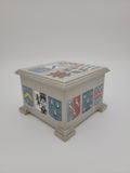 Decoupage box decorated with crests
