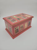 Decoupage chest with playing card design