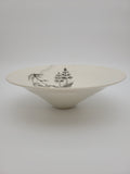 White ceramic bowl with hand painted tree design
