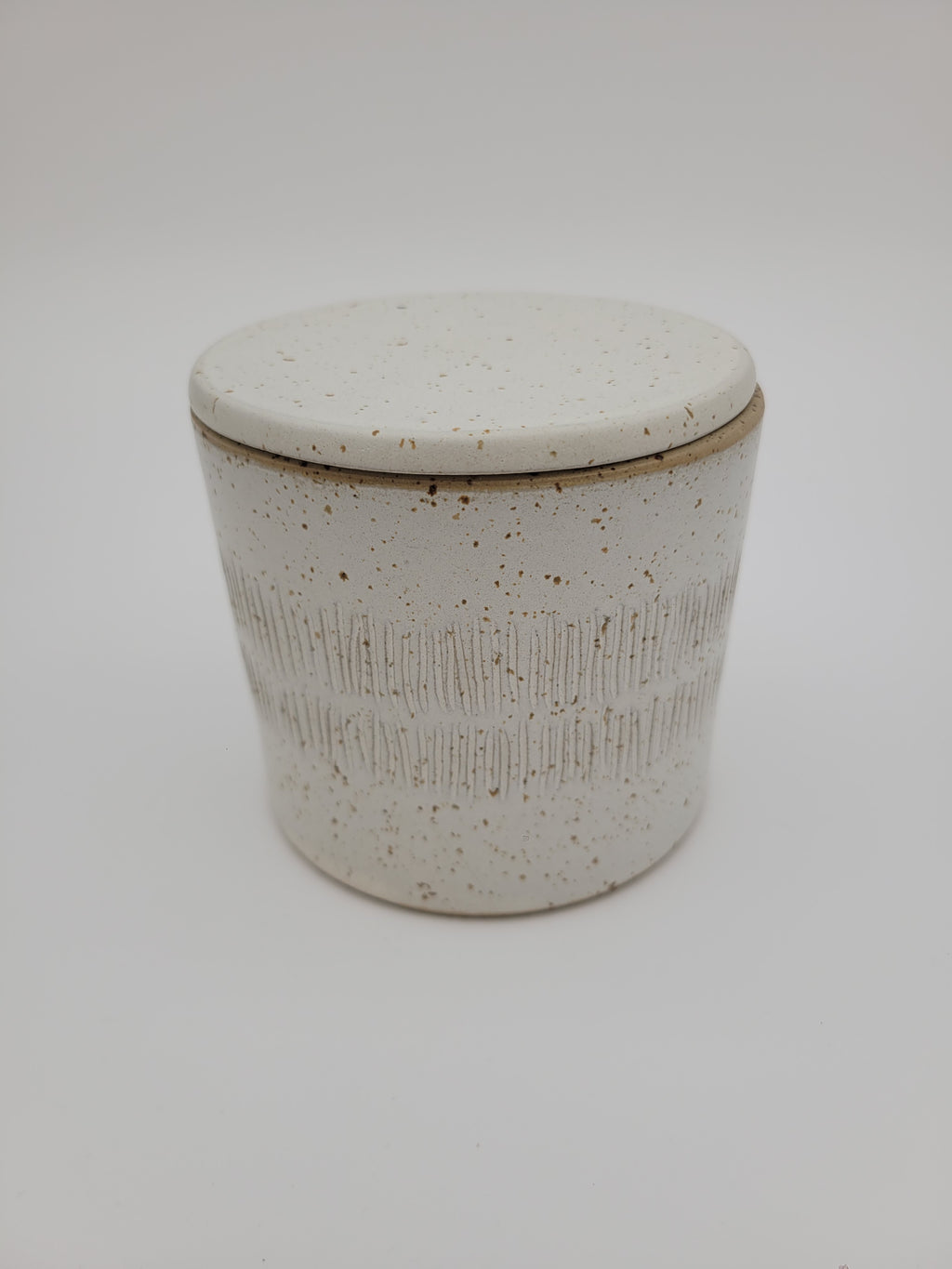 Ceramic butter crock, white