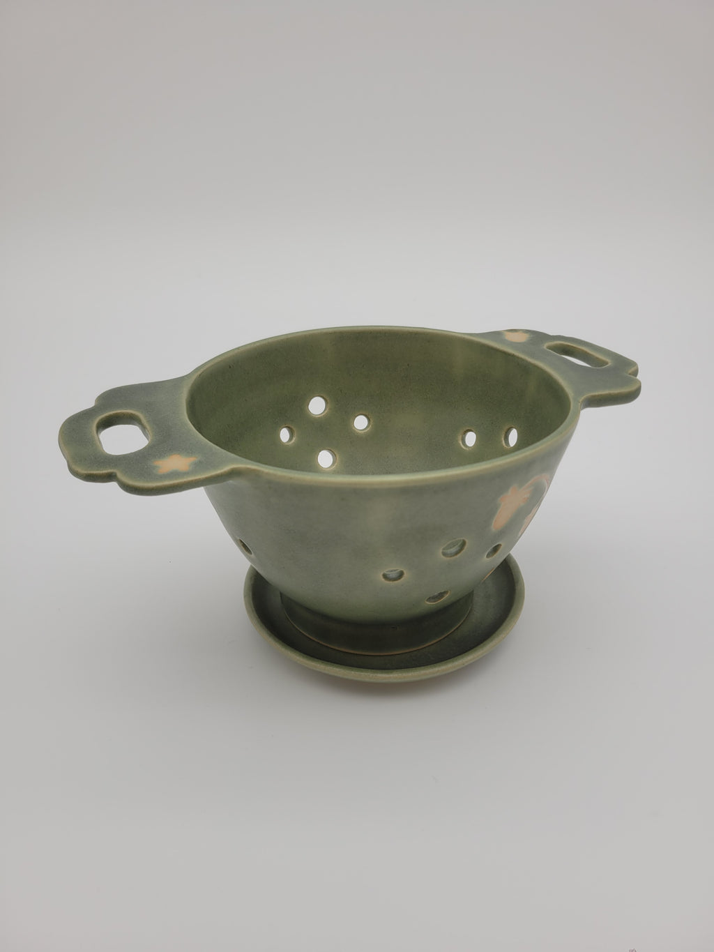 Berry bowl with saucer - green