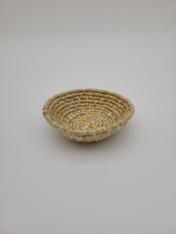 Handmade coiled yarn bowl - pastel