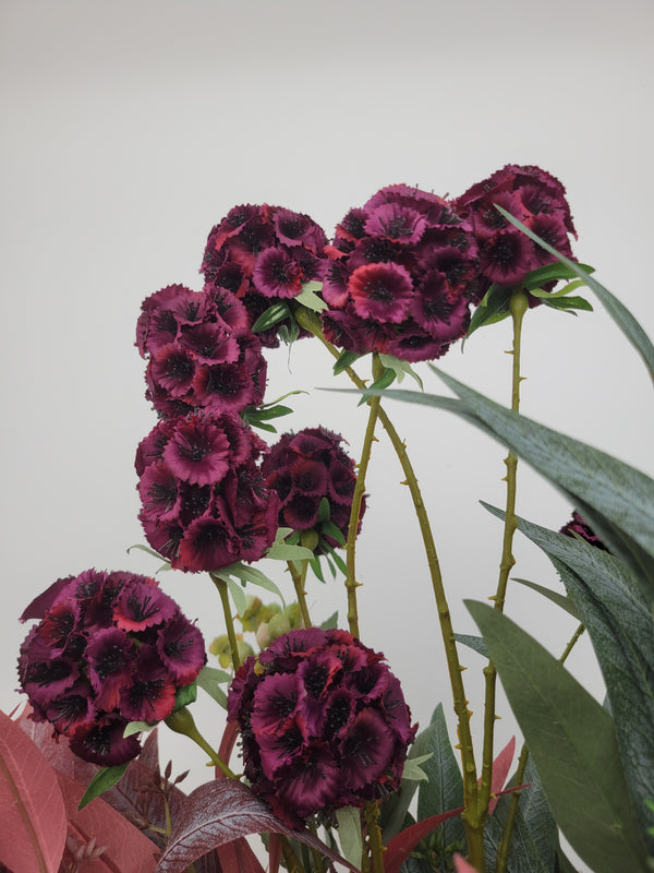 Dark purple faux scabiosa