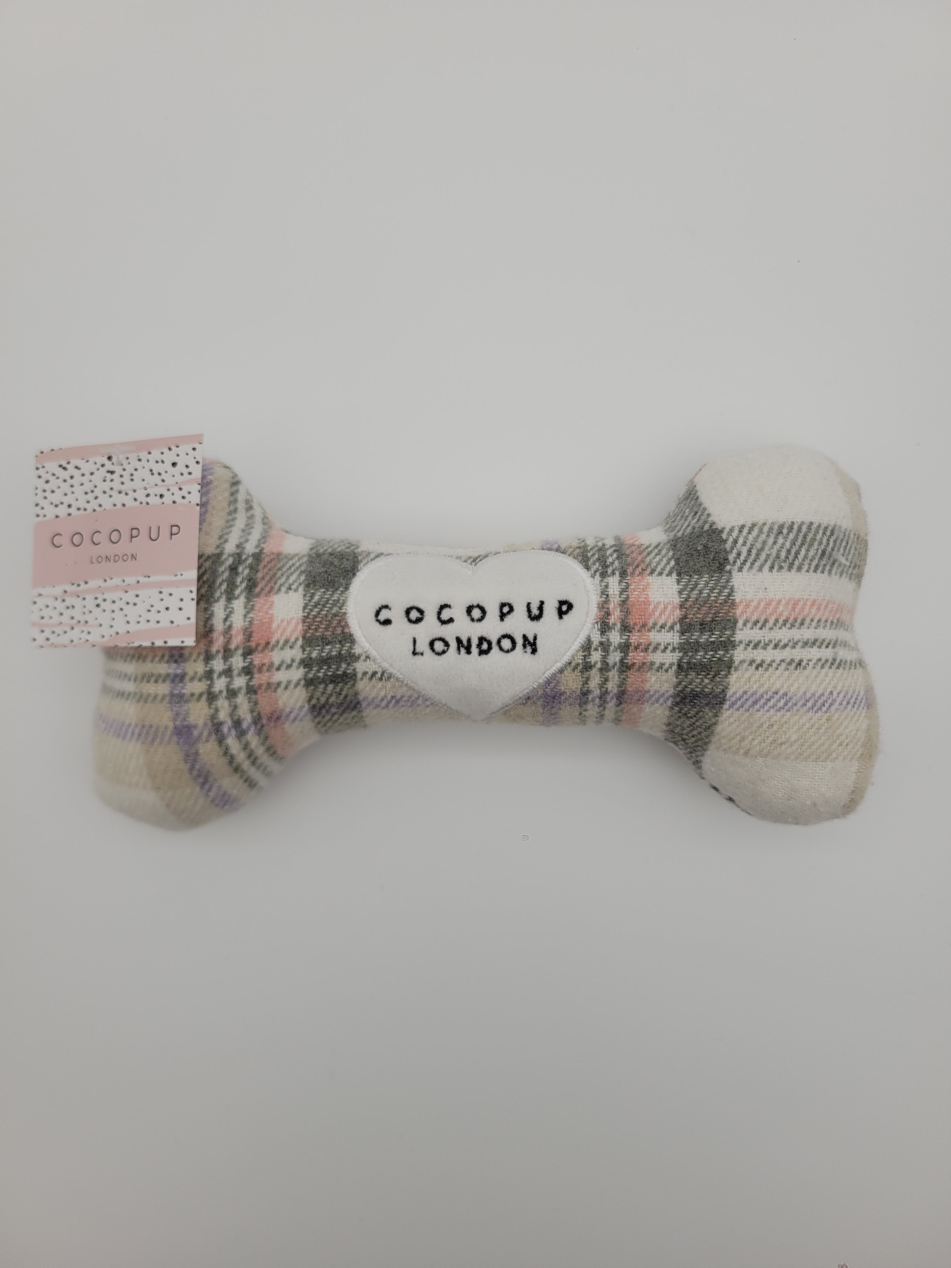 Fabric bone shaped dog toy