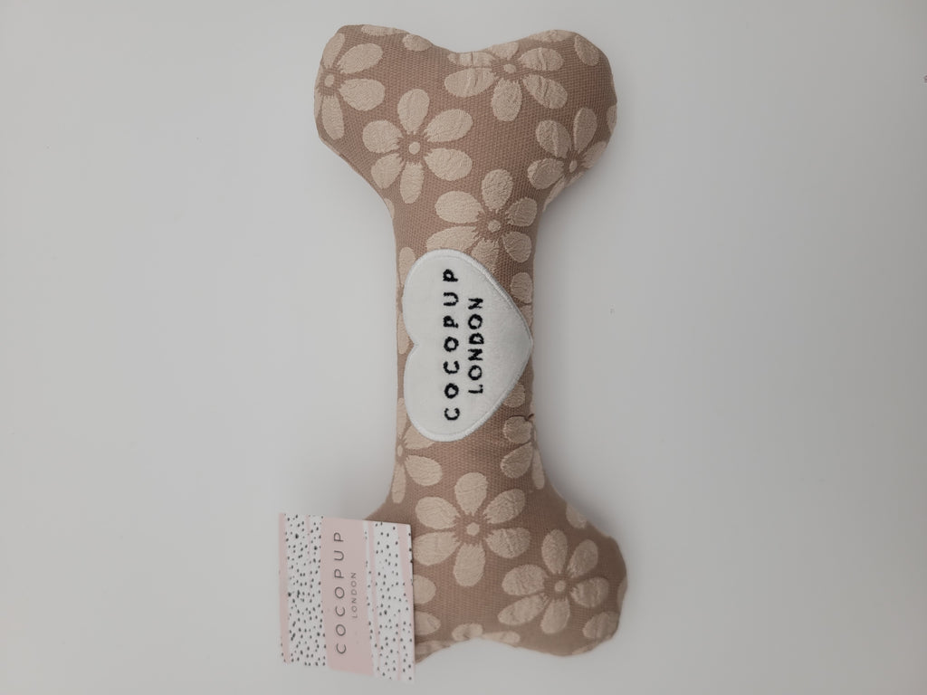 Fabric bone shaped dog toy