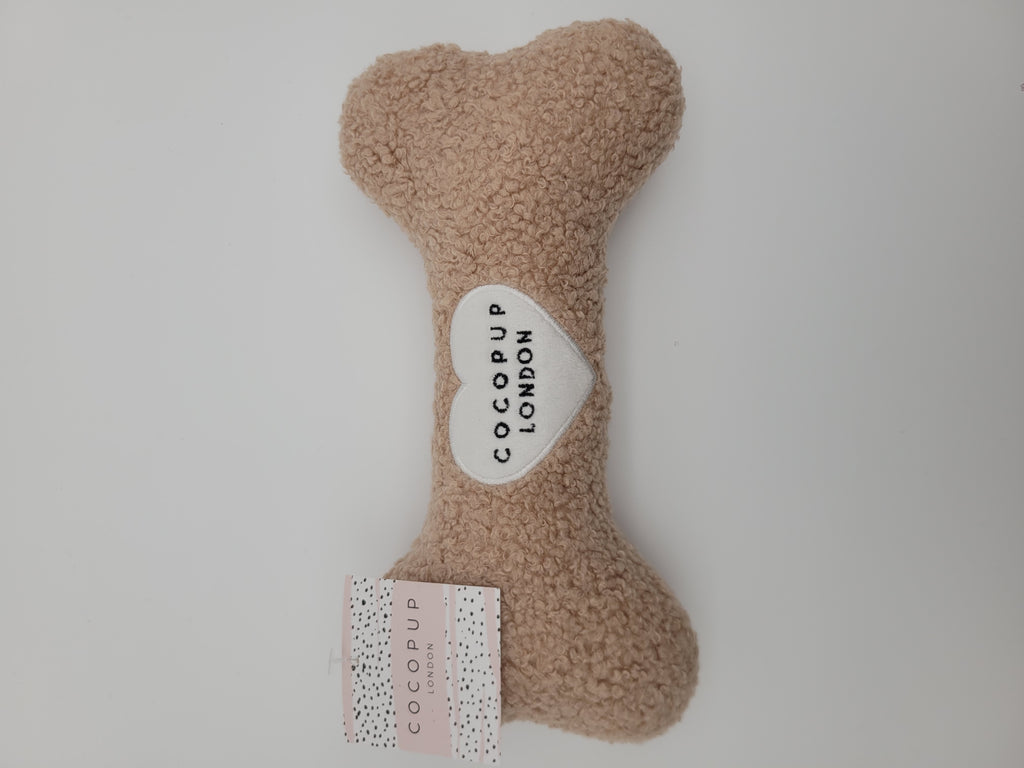 Fabric bone shaped dog toy