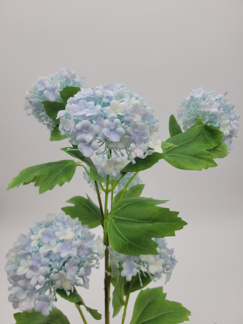 Snowball viburnum bush, pale blue, faux