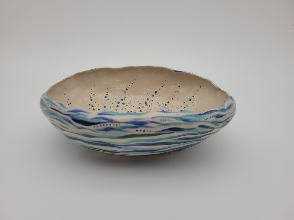 Bowl with wave design