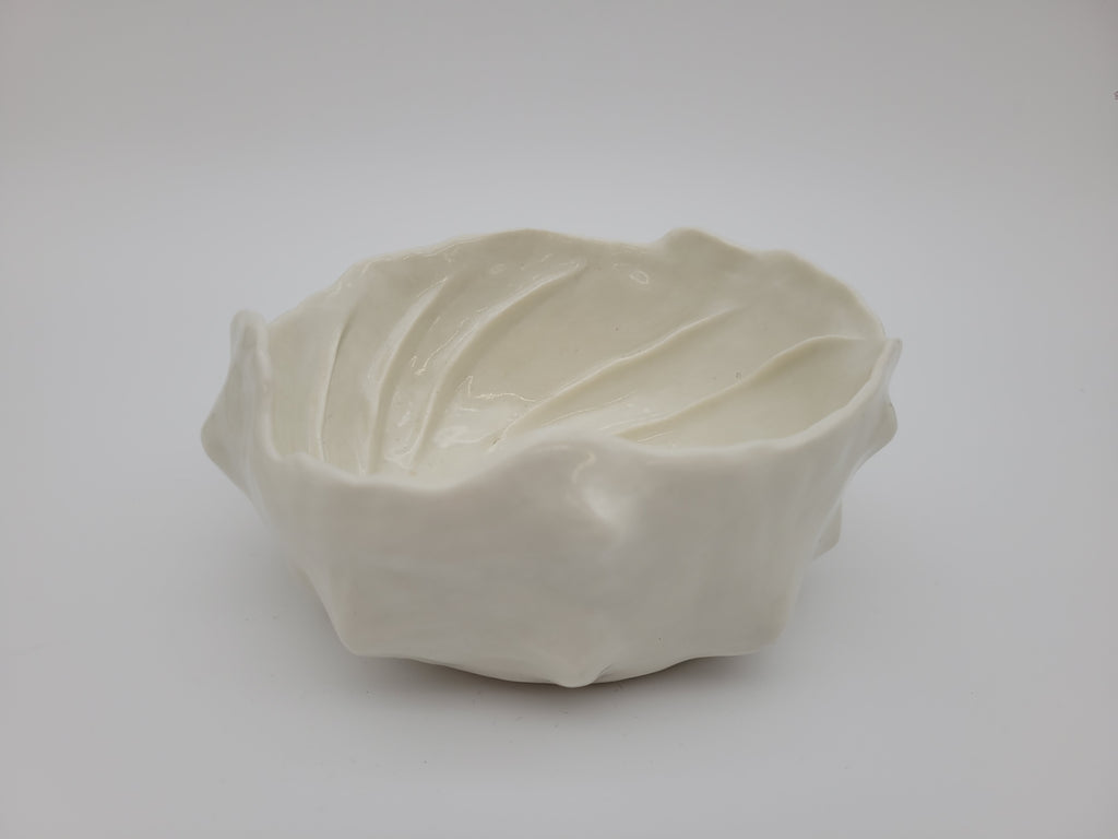 White porcelain bowl with organic design