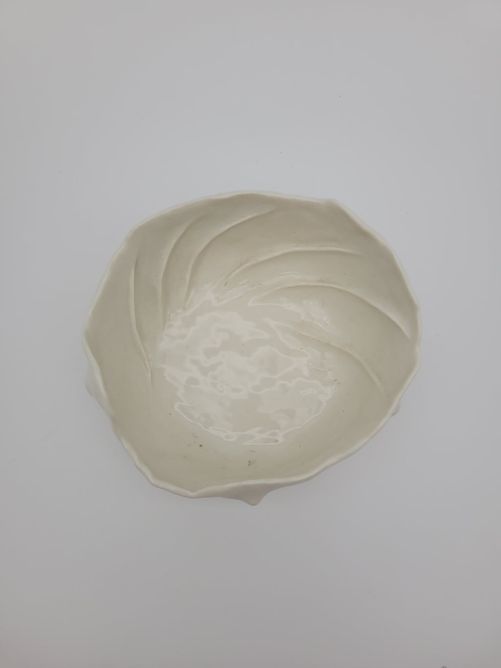 White porcelain bowl with organic design