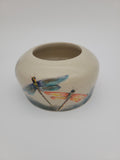 Bowl with hand painted dragonfly design