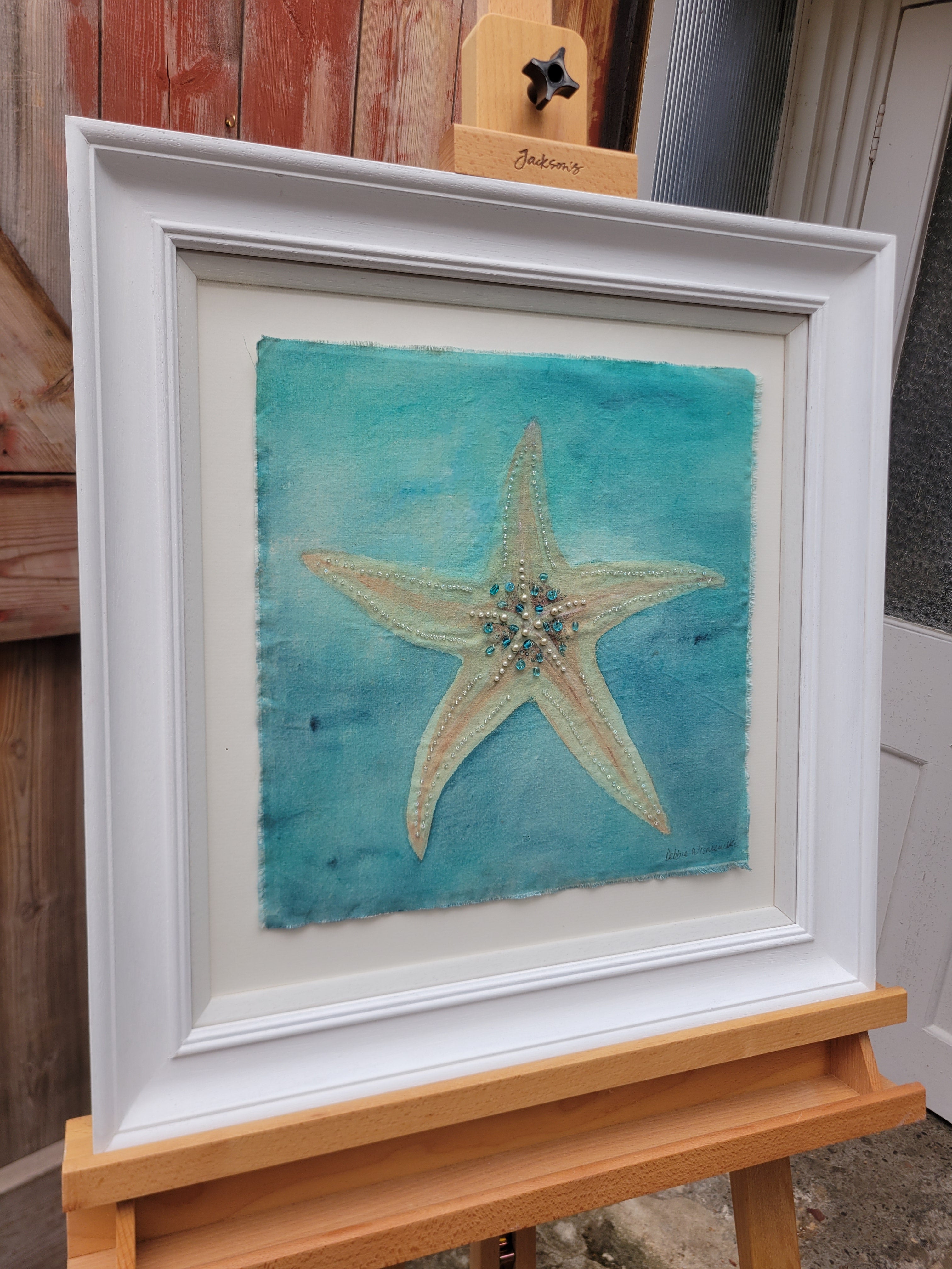 Starfish - original hand beaded painting