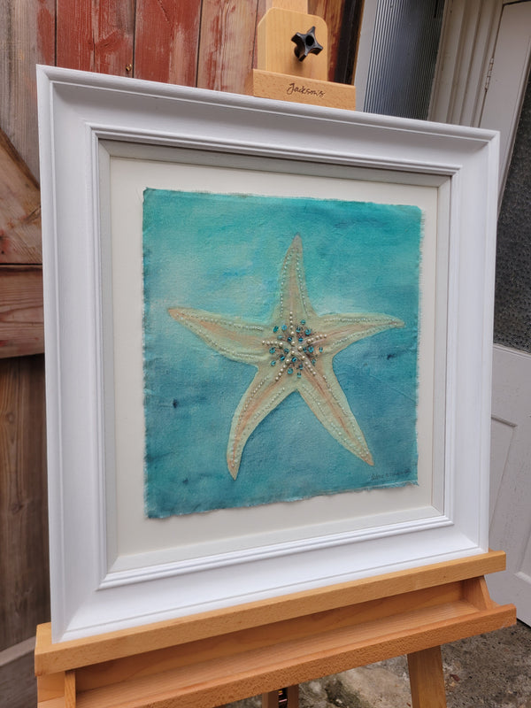 Starfish - original hand beaded painting