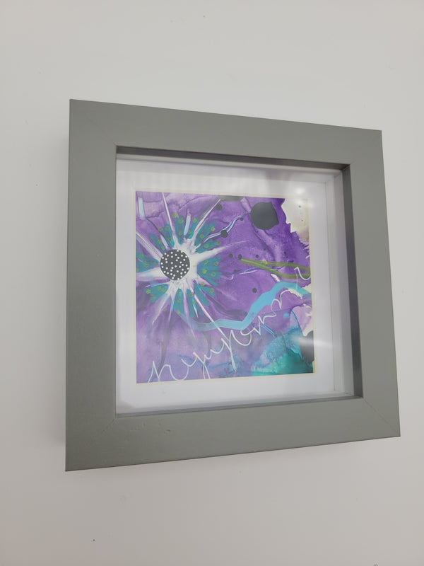 Original mixed media with inks on Yupo - purple 4