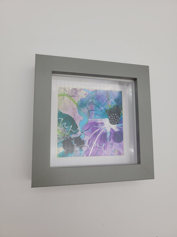 Original mixed media with inks on Yupo - purple 5