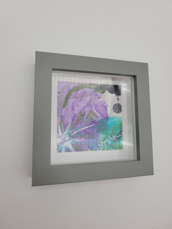 Original mixed media with inks on Yupo - purple 6