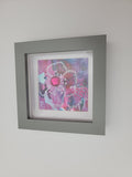 Original mixed media with inks on Yupo - pink 2