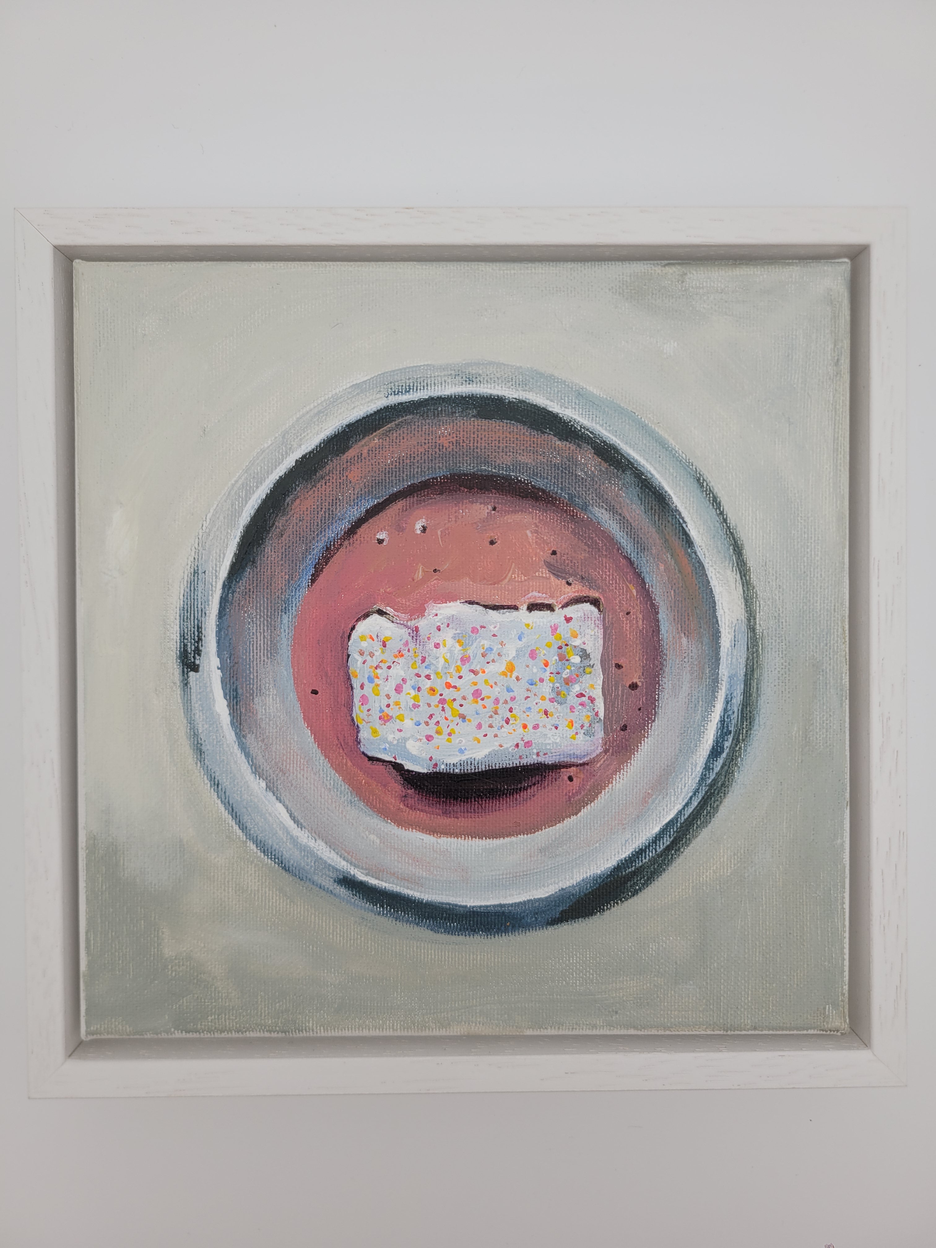 Original acrylic painting - Sponge and Pink Custard