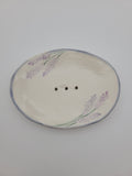 Soap dish with painted heather design