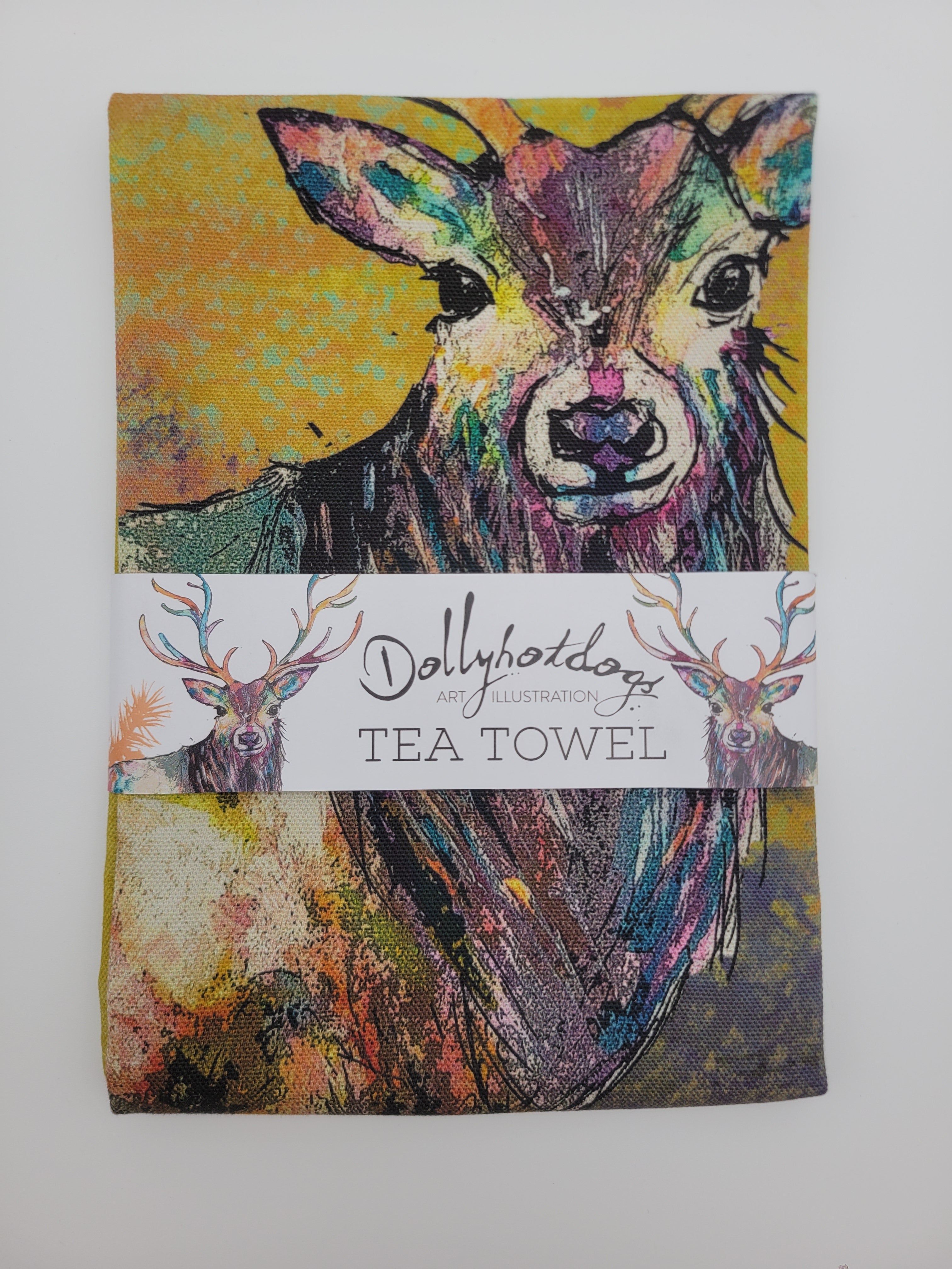 Dollyhotdogs tea towel - various designs