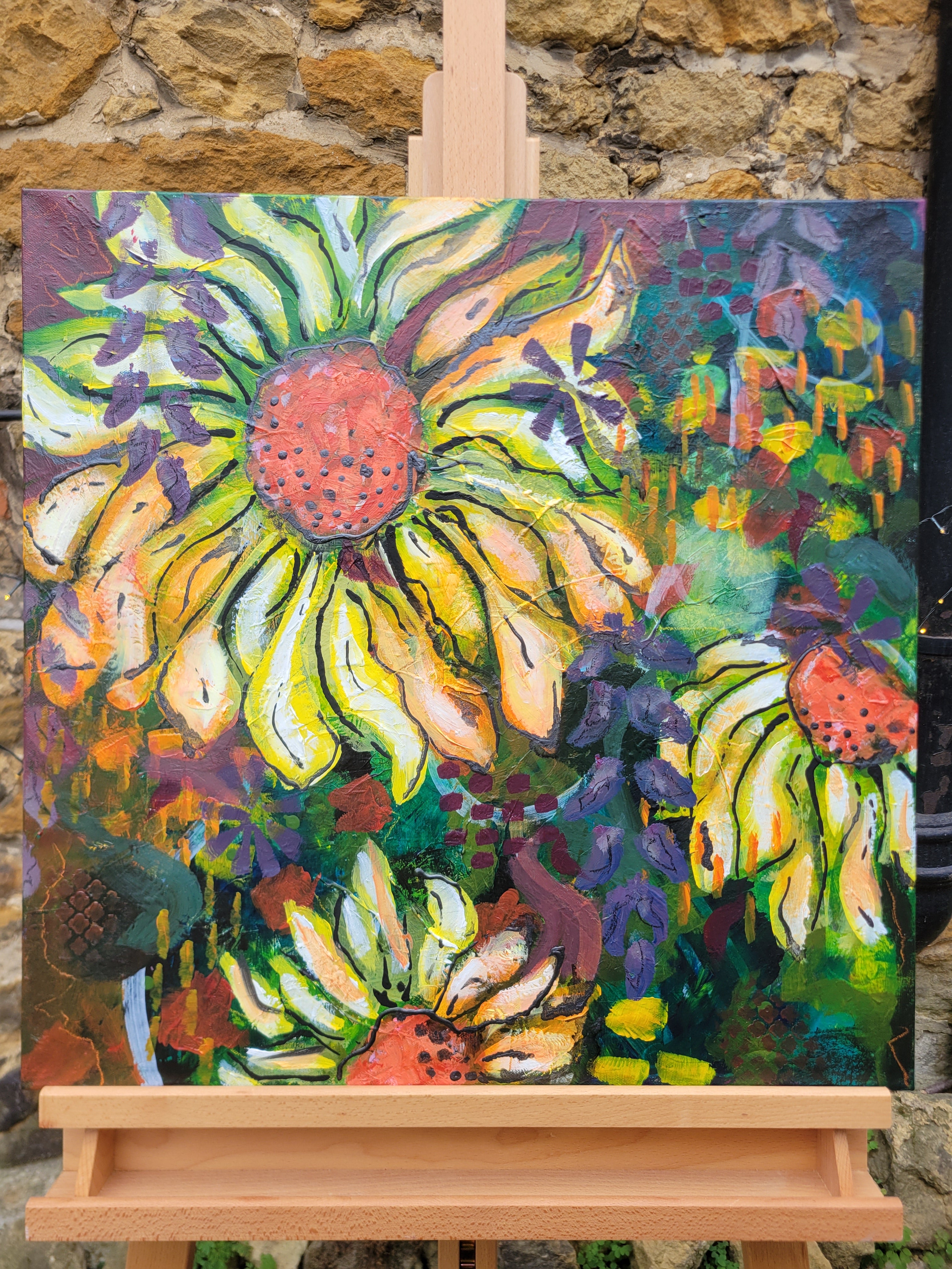 Original mixed media - 'Mellowing to Yellow"