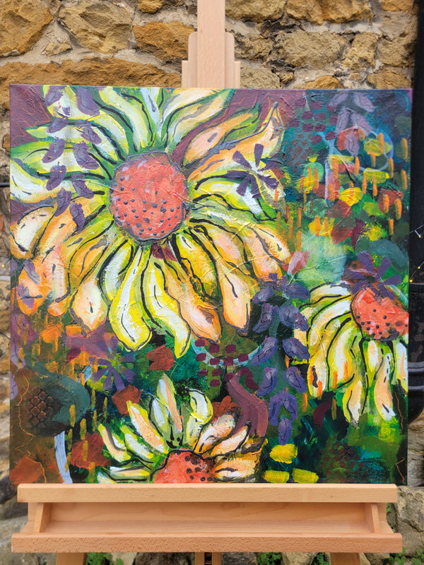 Original mixed media - 'Mellowing to Yellow"