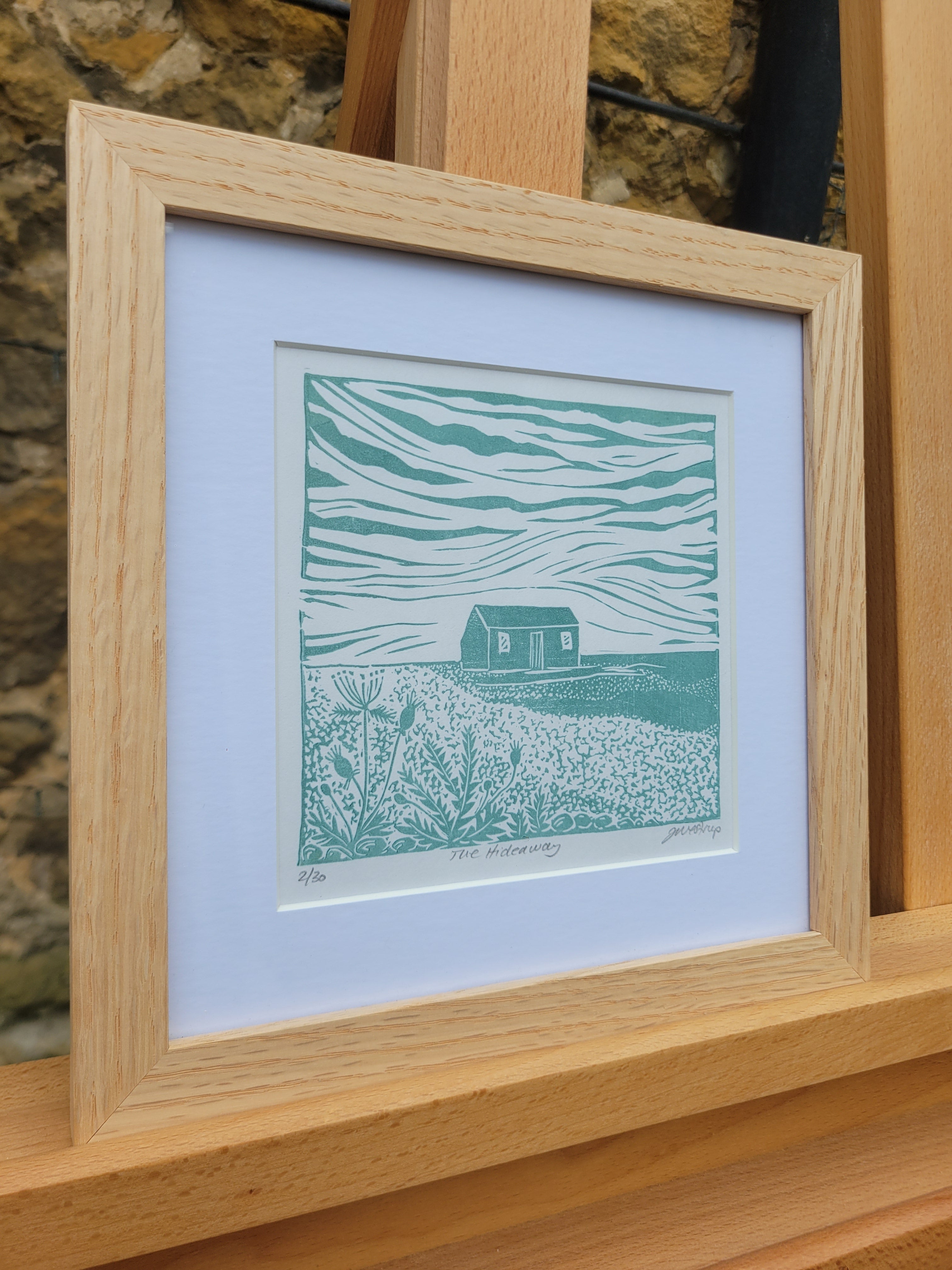 'The Hideaway' linocut print limited edition 2/30