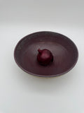 Bowl with aubergine colour interior glaze