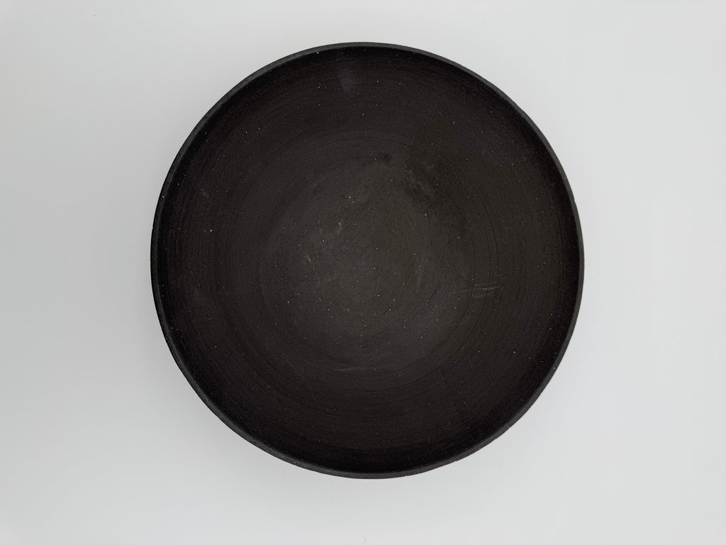 Bowl with angled profile in dark grey