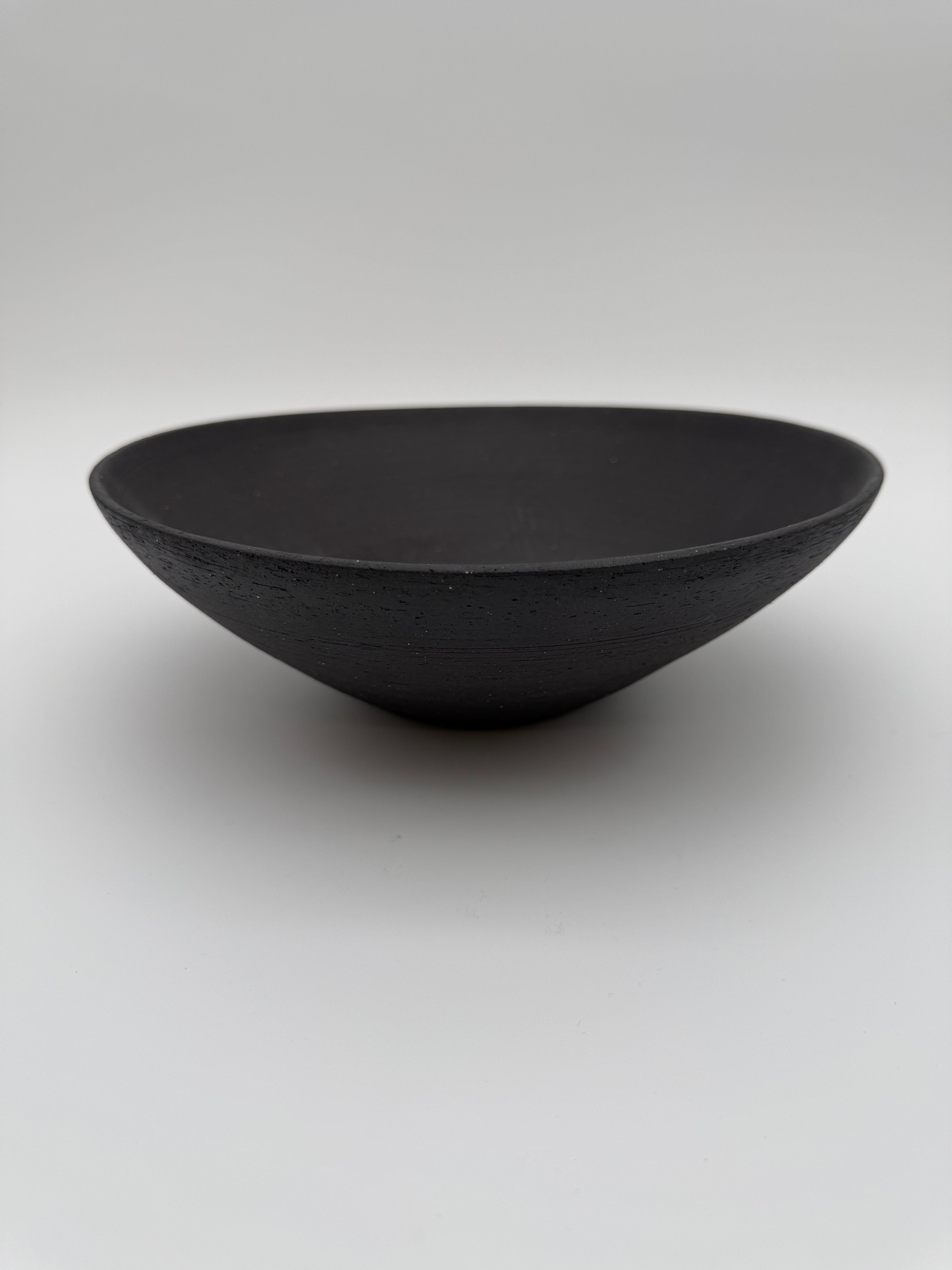 Bowl with angled profile in dark grey