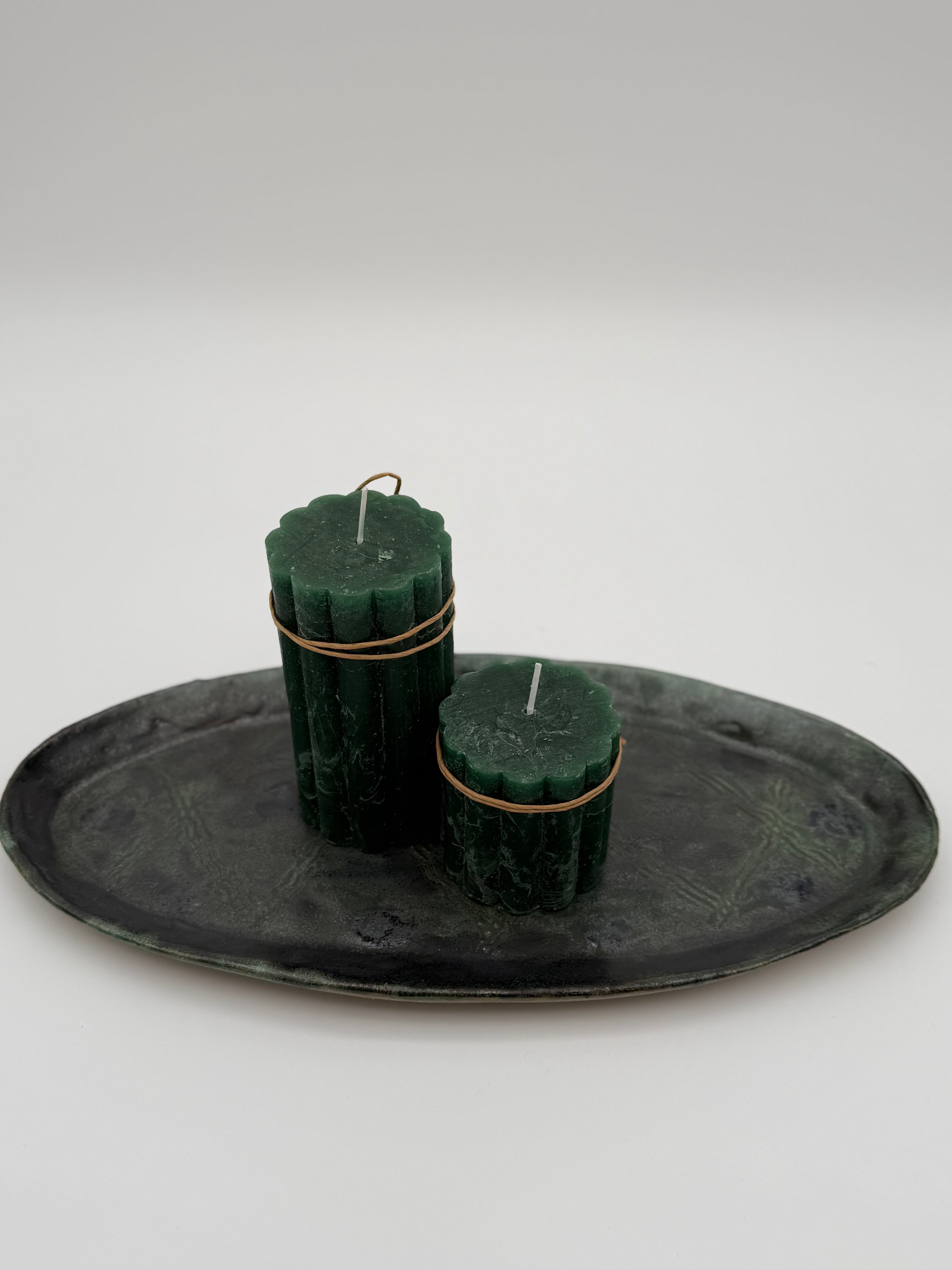 Ceramic platter with imprinted design