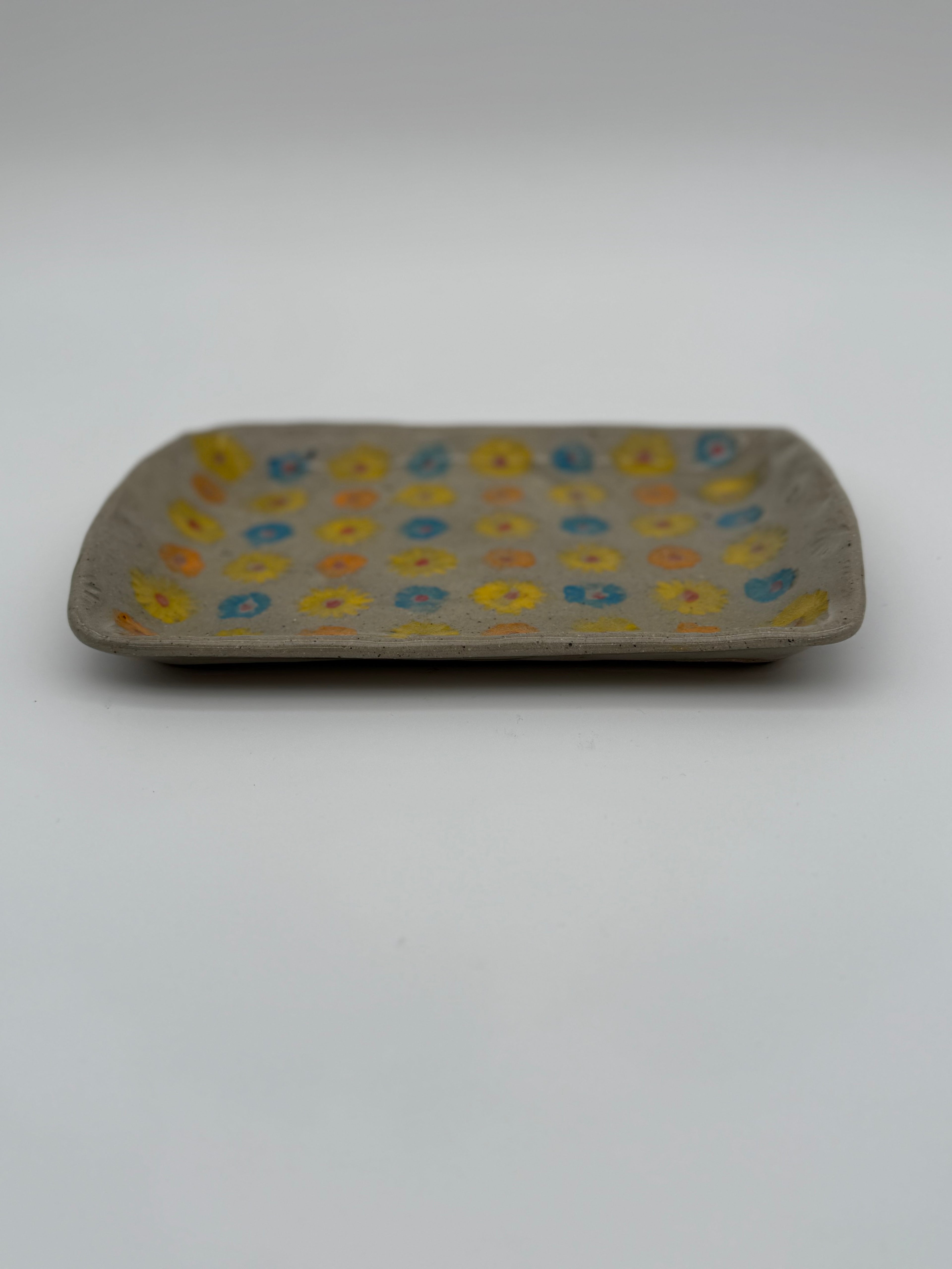 Small platter with floral decoration
