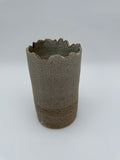 Vase, cylindrical design with hand finished lip