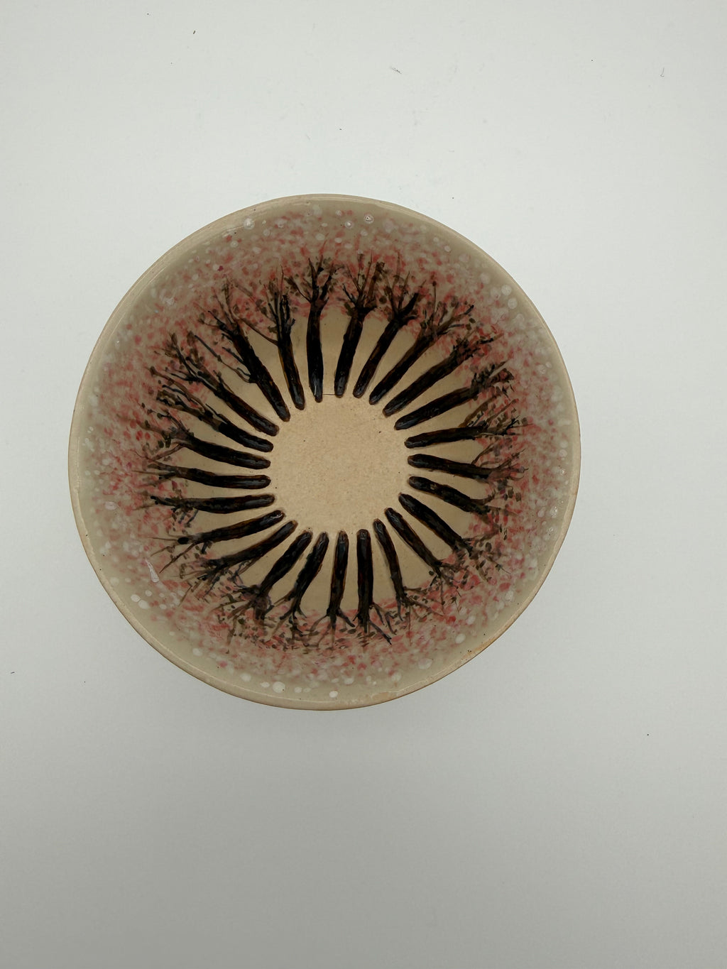 Bowl with hand painted cherry blossom design