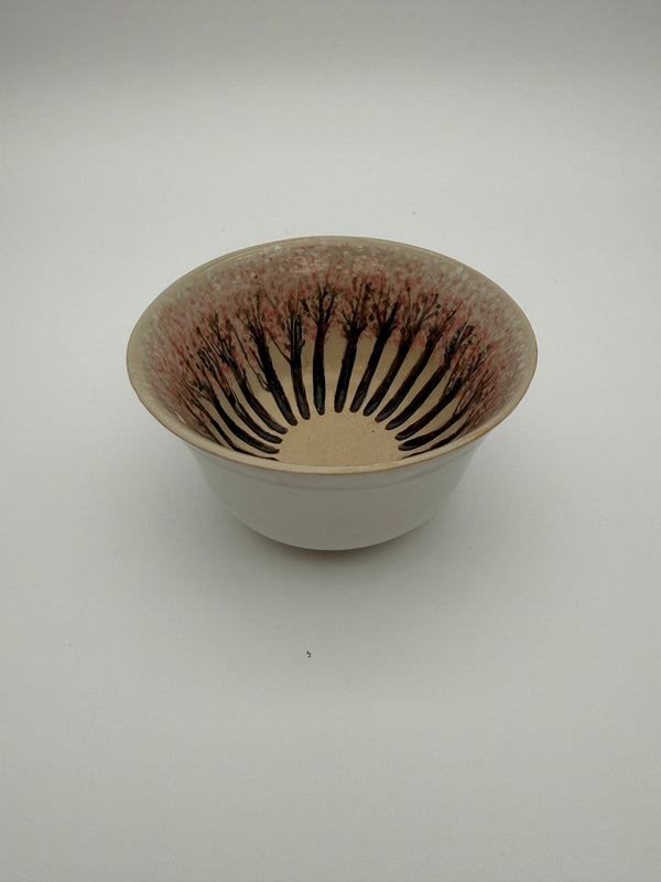 Bowl with hand painted cherry blossom design