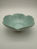 Bowl, petal design, in pale green glaze