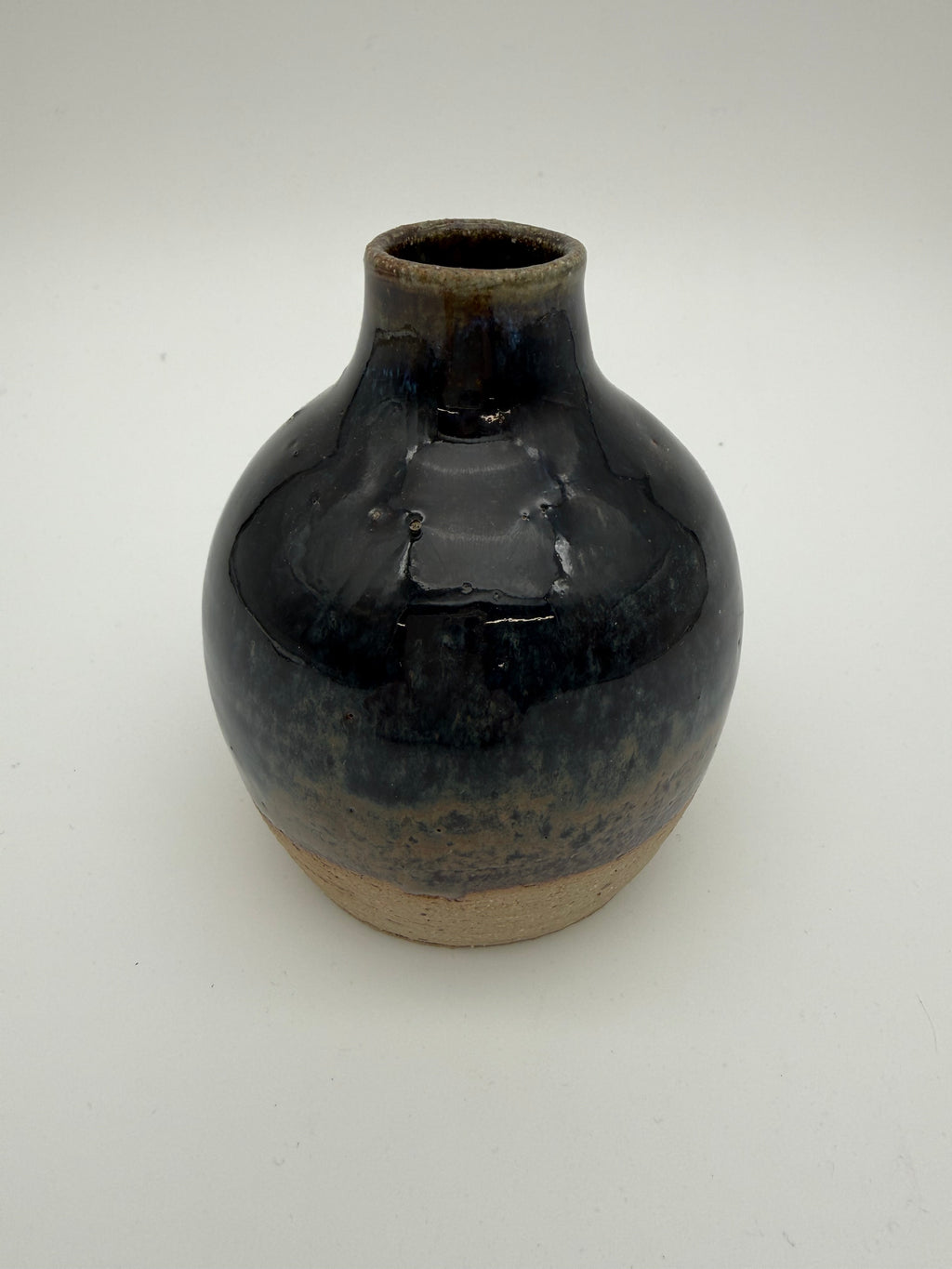 Reactive blue glaze bud vase