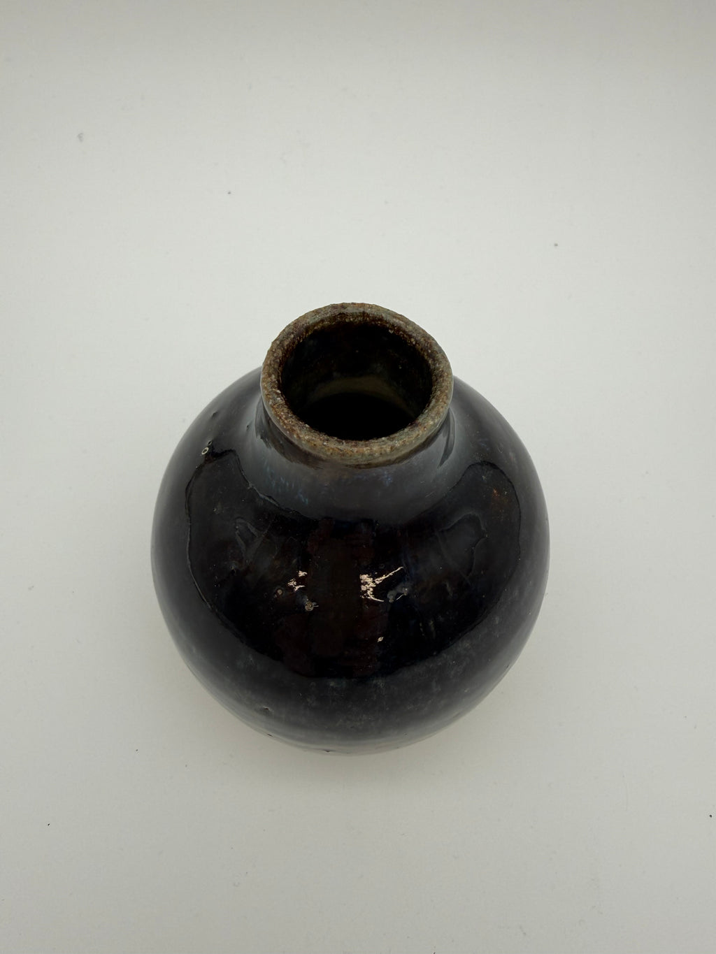 Reactive blue glaze bud vase