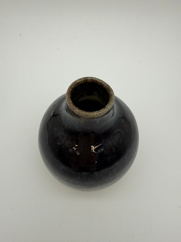 Reactive blue glaze bud vase